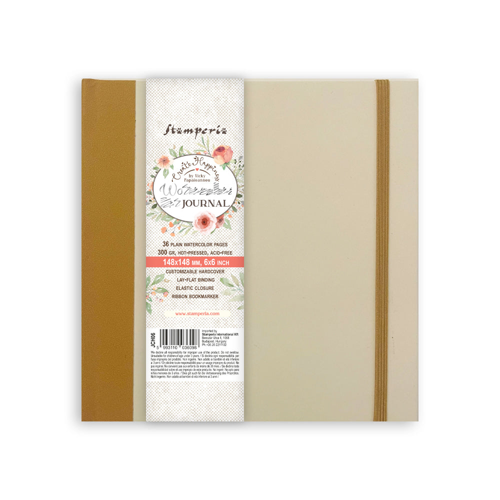 Stamperia Create Happiness Mixed Media Journal 14.8x14.8cm Watercolor Pages 250gsm - JCH06