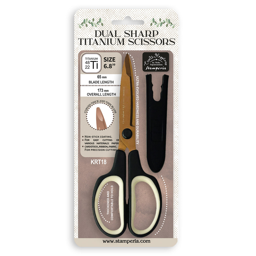Stamperia Create Happiness Dual Sharp Titanium Scissors 6.8" - KRT18