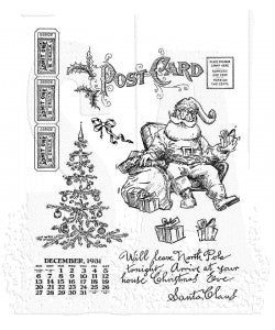 Tim Holtz Cling Mount Stamps: Santa Visit CMS500