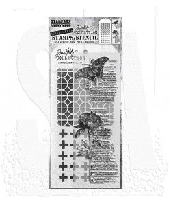 Tim Holtz Mixed-Media Stamps & Stencil Set - THMM160