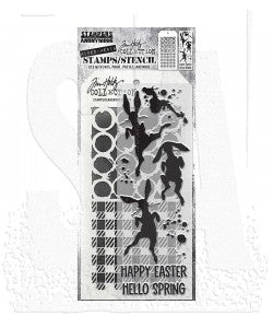 Tim Holtz Mixed-Media Stamps & Stencil Set - THMM183