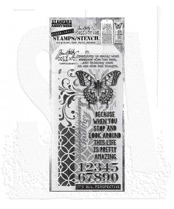 Tim Holtz Mixed- Media Stamps & Stencil Set THMM115