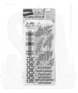 Tim Holtz Mixed-Media Stamps & Stencil Set - THMM132