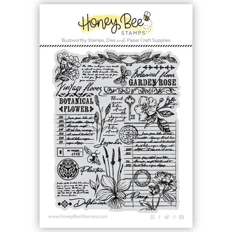 Honey Bee Stamps Vintage Flora - 5x6 Rubber Cling Background Stamp