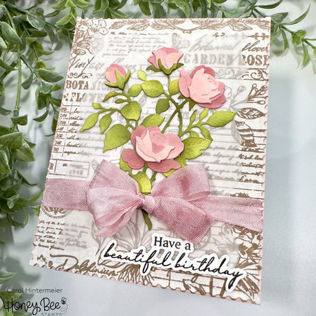 Honey Bee Stamps Vintage Flora - 5x6 Rubber Cling Background Stamp