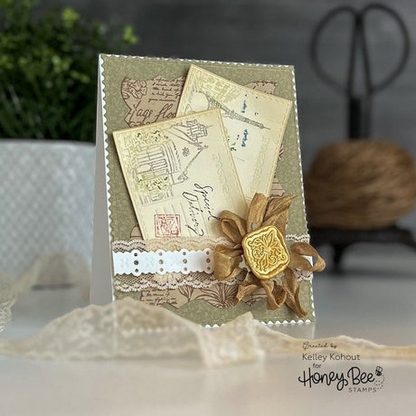 Honey Bee Stamps Vintage Flora - 5x6 Rubber Cling Background Stamp