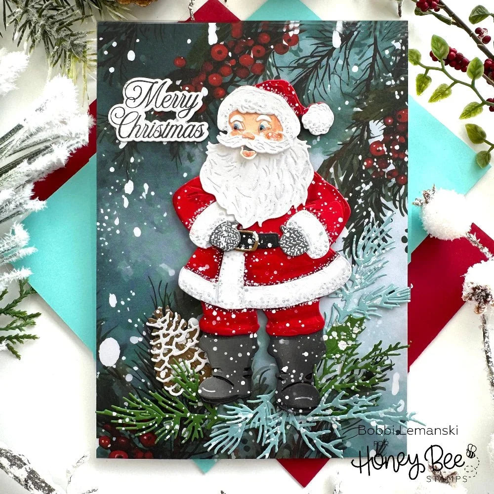 Honey Bee Stamps Warm Holiday Wishes - 4" x 4" Stamp Set & Die Bundle