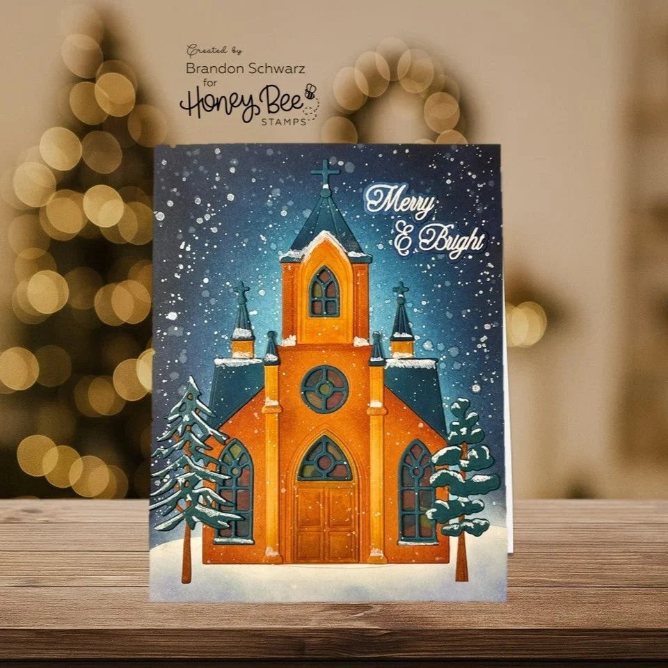 Honey Bee Stamps Warm Holiday Wishes - 4" x 4" Stamp Set & Die Bundle
