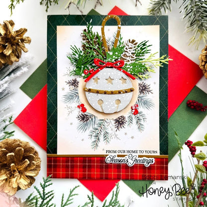 Honey Bee Stamps Warm Holiday Wishes - 4" x 4" Stamp Set & Die Bundle