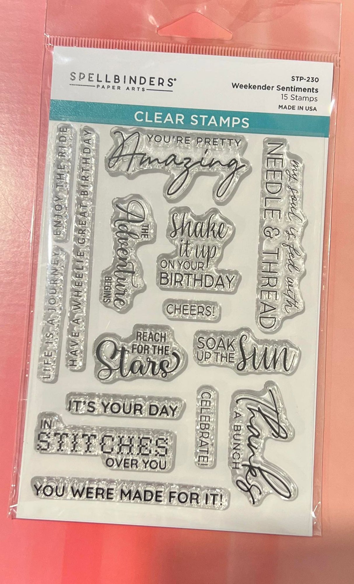 Spellbinders Weekender Sentiments stamps