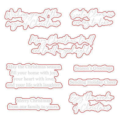 Honey Bee Stamps Warm Holiday Wishes - 4" x 4" Stamp Set & Die Bundle