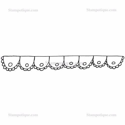 Stampotique Scalloped Lace Borders Wood Mounted Rubber Stamp