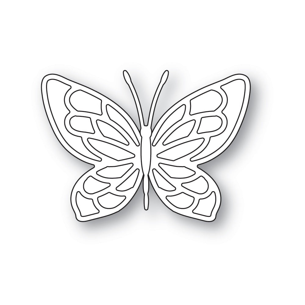 Poppystamps 2529 Small Stained Glass Butterfly and Background craft die