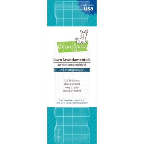 Lawn Fawn Acrylic Stamping Block 2"x8" grip with grid