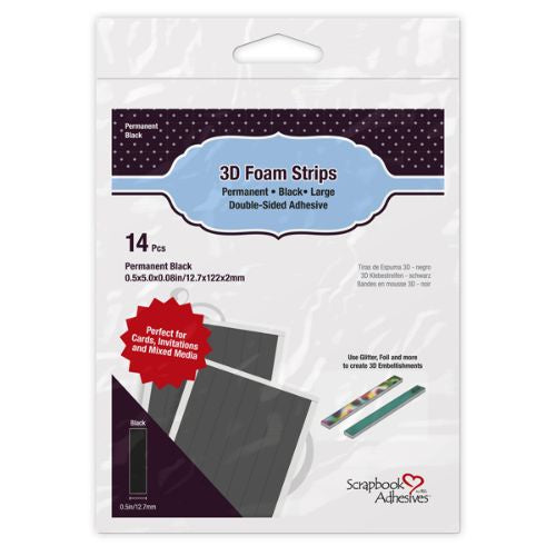 Scrapbook Adhesives 3D Foam Strips Large Black