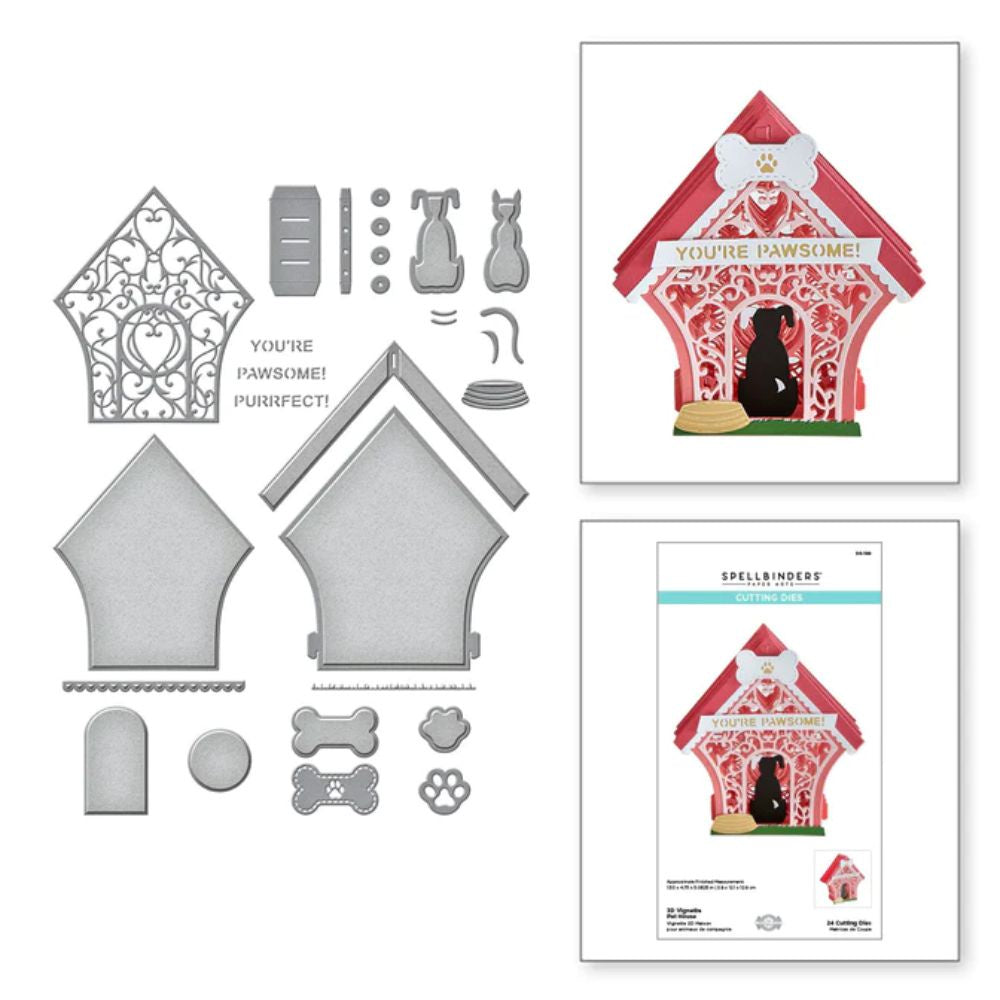 Spellbinders 3D Vignette Pet House Etched Dies from 3D Vignette Collection by Becca Feeken