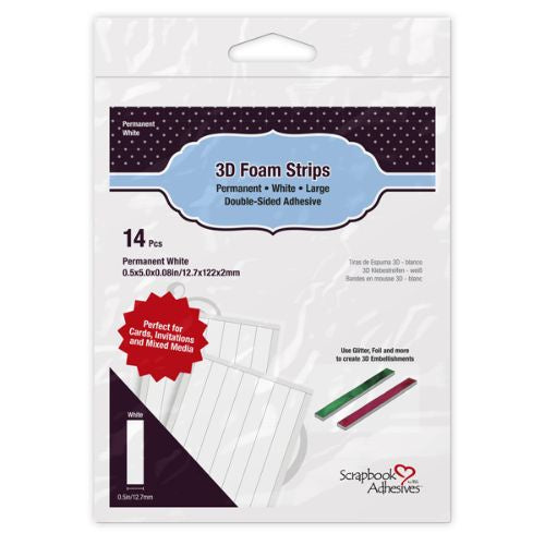 Scrapbook Adhesive 3D Foam Strips Large White