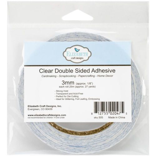 Elizabeth Craft Clear Double-Sided Adhesive Tape .125"X27yd