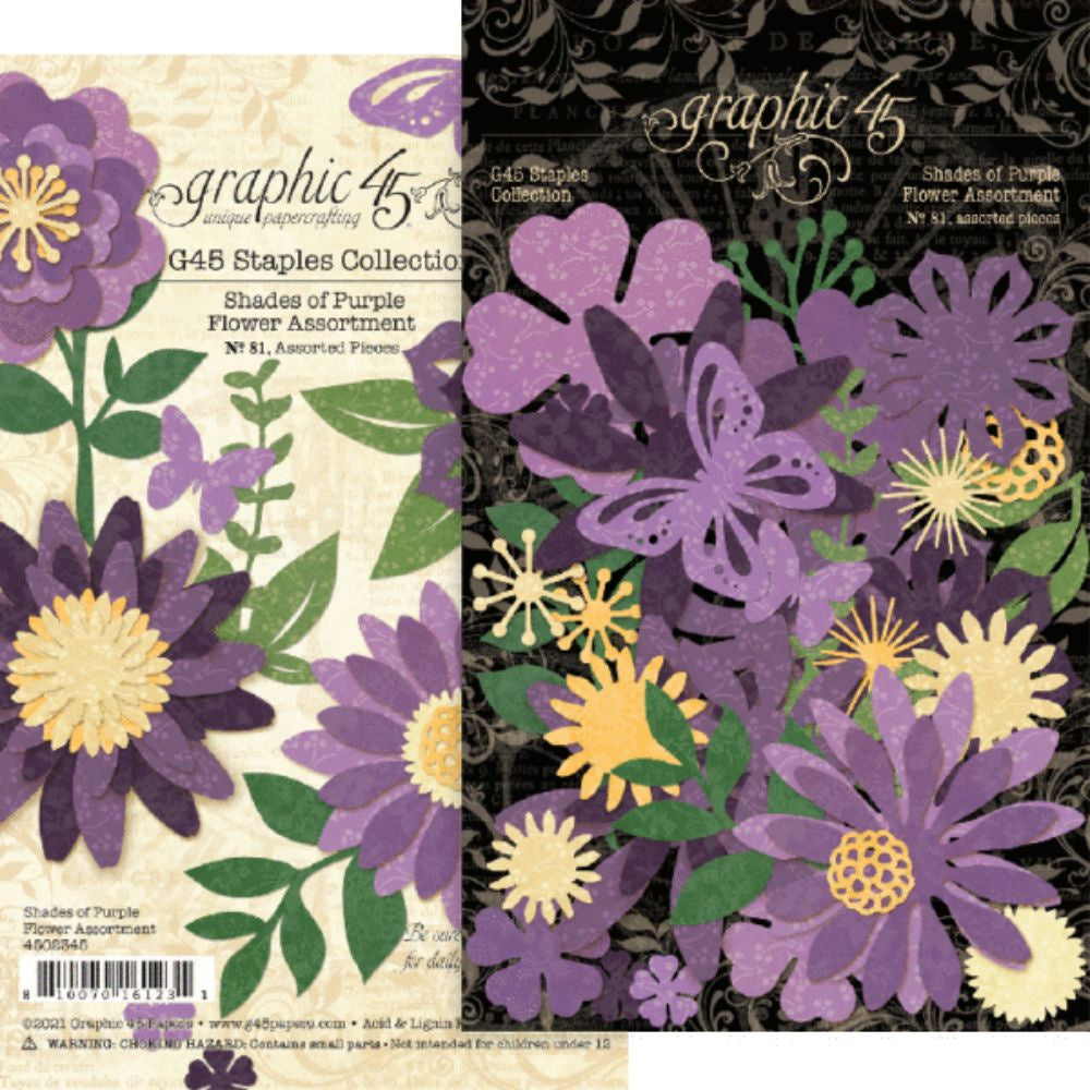 Graphic45 Flower Assortment – Shades of Purple