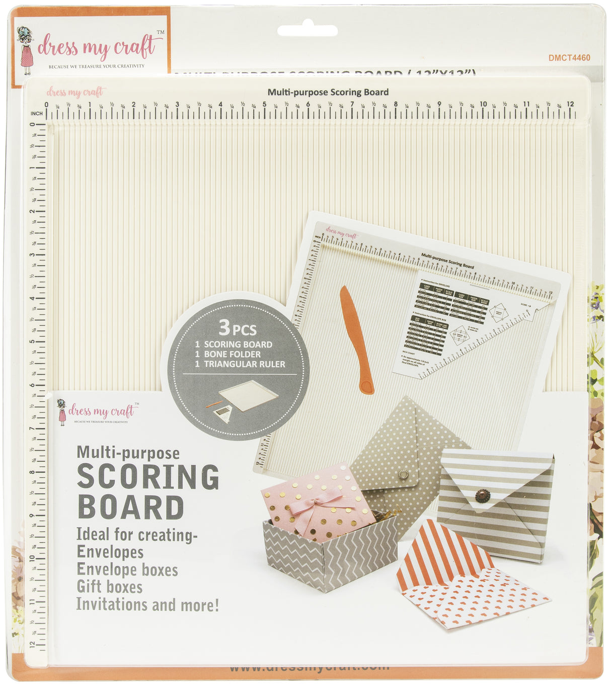 Dress My Craft Multi-Purpose Scoring Board 12"X12" postage as per actual