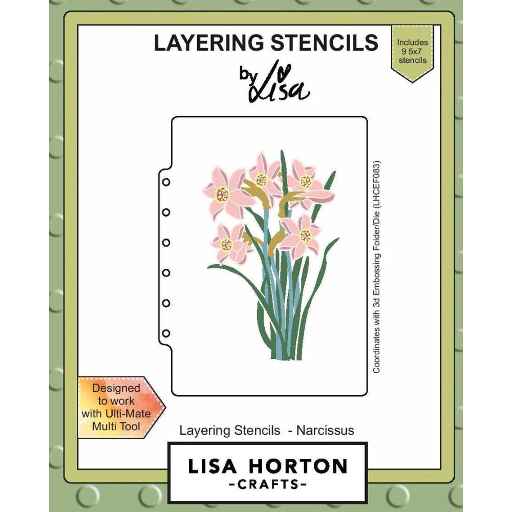 Lisa Horton 5x7 Narcissus Layering Stencils