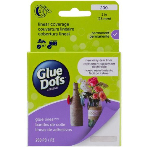 Glue Dots Glue Lines Roll Clear-1" 200pcs