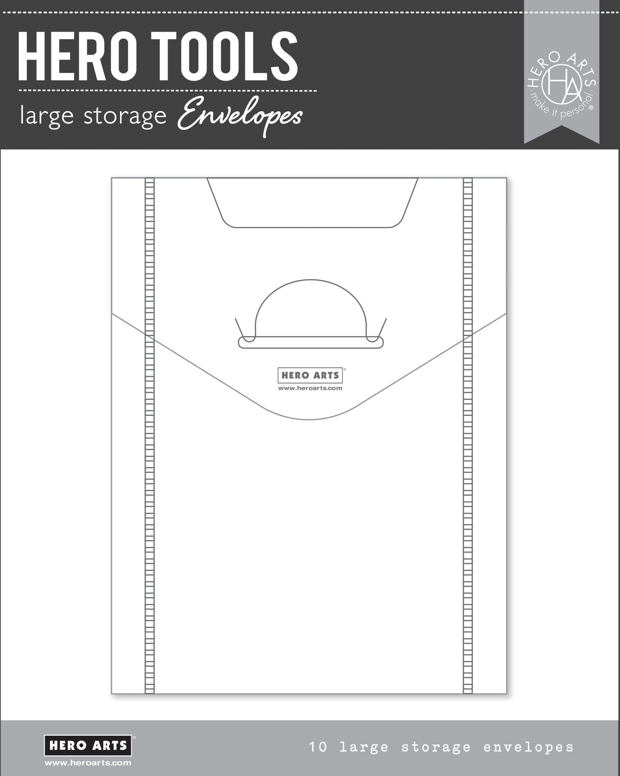 Hero Arts Storage Envelopes 7"X9" 10/Pkg Large