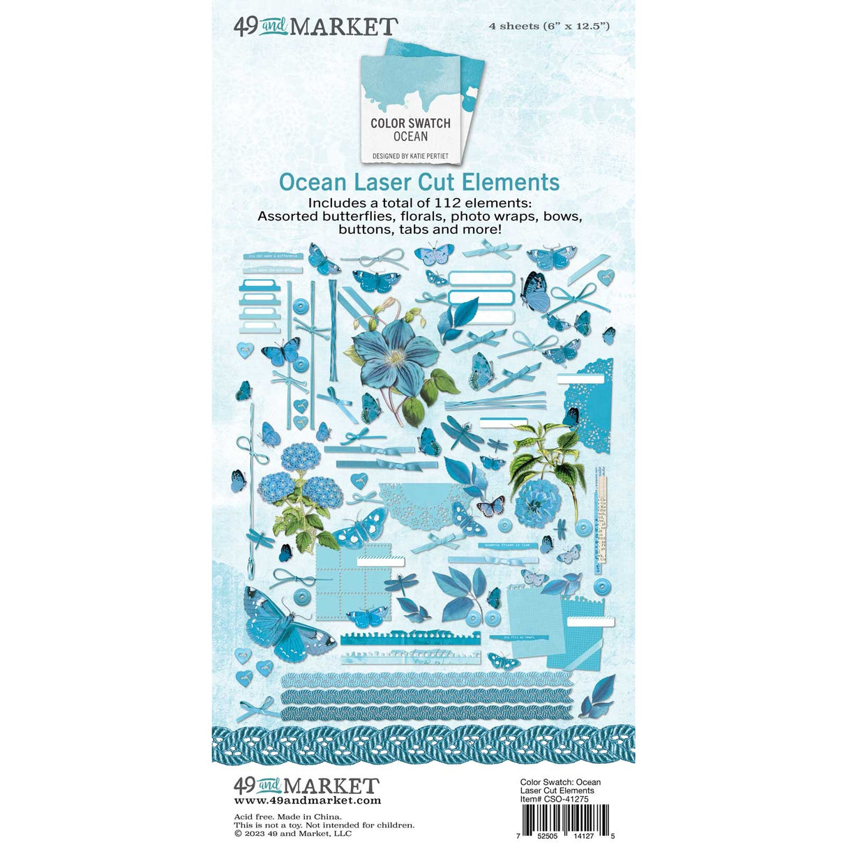 49 and Market Color Swatch: Ocean Laser Cut Outs ELEMENTS