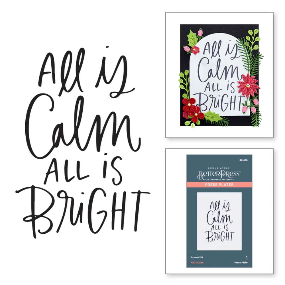 Spellbinders All Is Calm Press Plate from the More BetterPress Christmas Collection