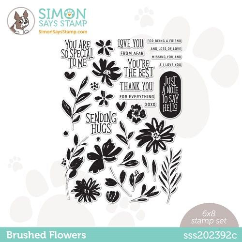 Simon Says Clear Stamps BRUSHED FLOWERS sss202392c