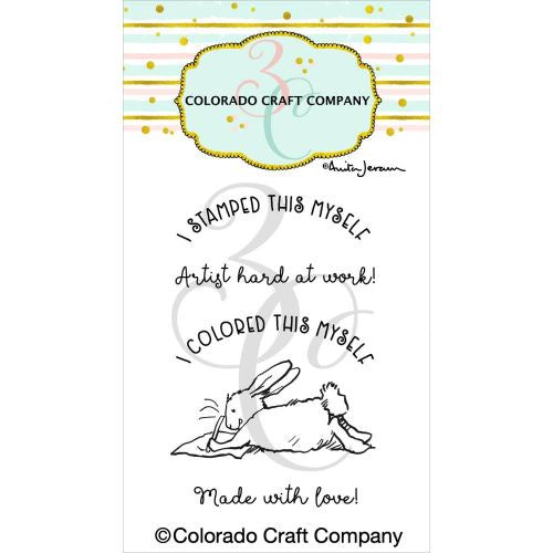 Colorado Craft Company Clear Stamps 2"X3" Back Card Bunny Mini-By Anita Jeram