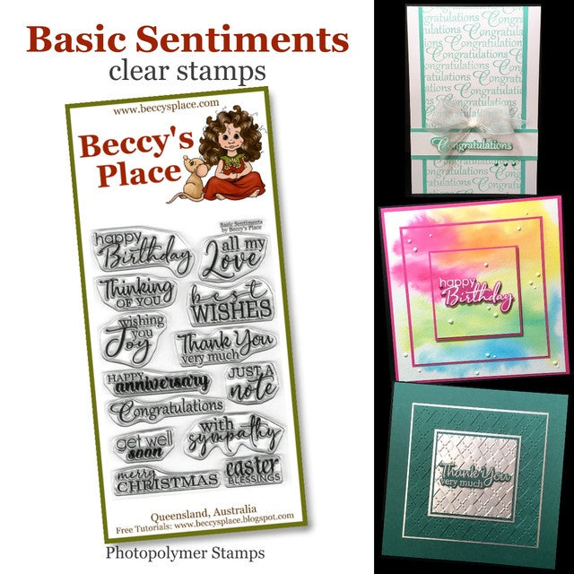 Beccy's Place Basic Sentiments clear stamps