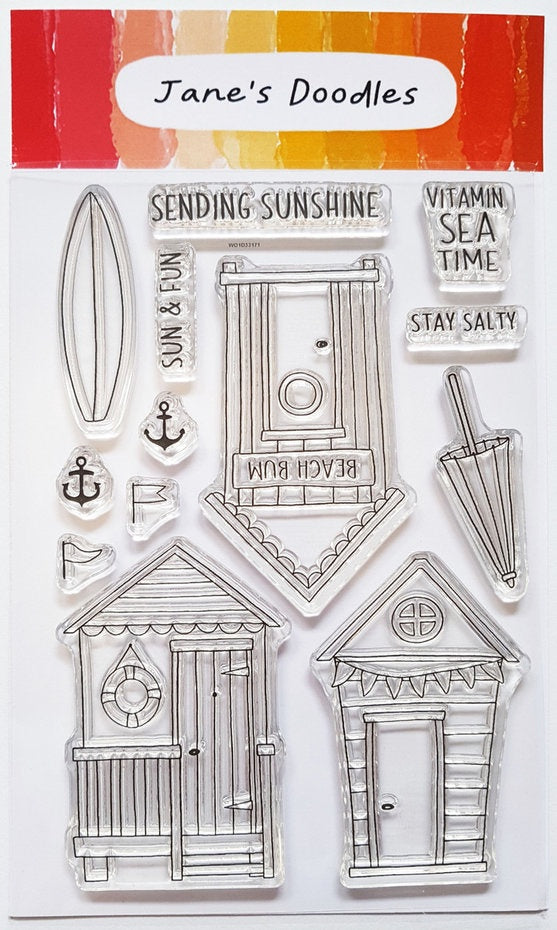 Jane's Doodles Beach Hut Clear Stamps (JD109)