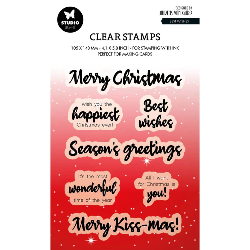 BL Clear Stamp Best Wishes By Laurens 131x90x3mm 7 PC nr.491