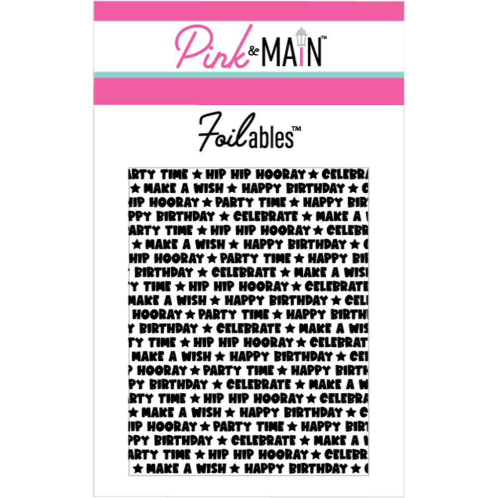 Pink & Main Birthday Words Foilable Panels