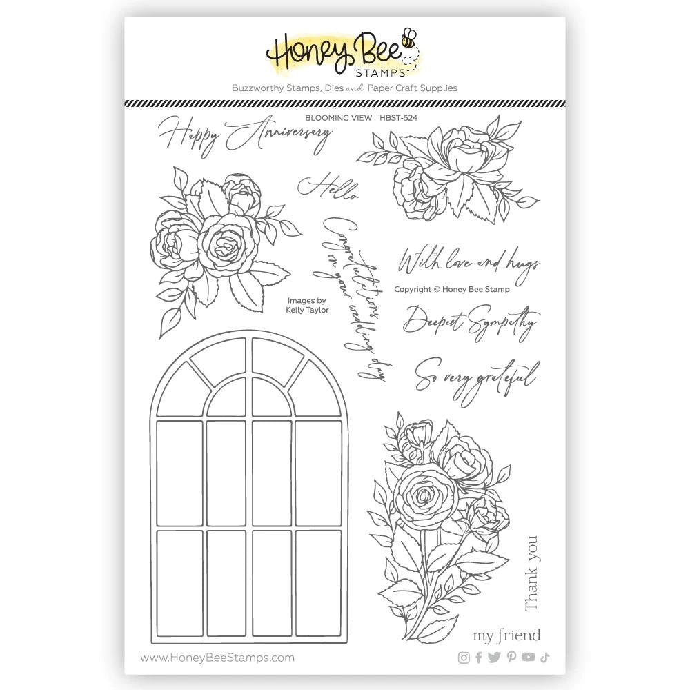 Honey Bee Stamps Blooming View 6x8 Stamp Set