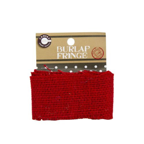 Burlap Fringe 1.375"X 1yd Red- CVS3456