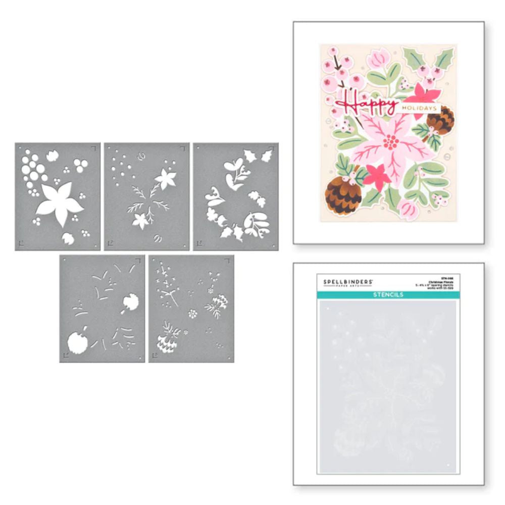 Spellbinders Christmas Florals Stencil from Classic Christmas Collection Etched Dies from the Classic Christmas Collection