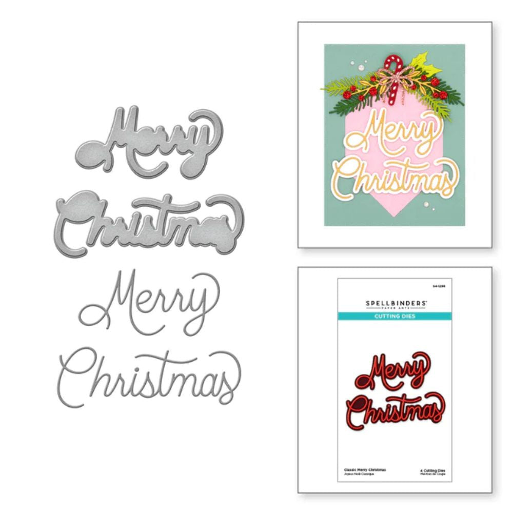 Spellbinders Classic Merry Christmas Etched Dies from the Classic Christmas Collection