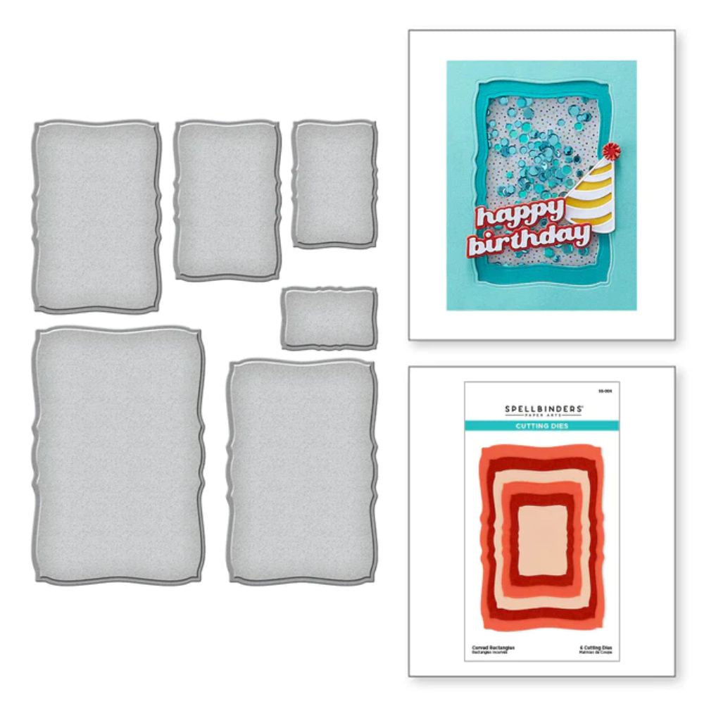 Spellbinders Curved Rectangles Etched Dies