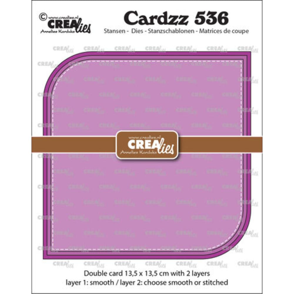 Crealies Cardzz Dies No. 536 Double Square Card with 2 Rounded Corners (CLCZ536)
