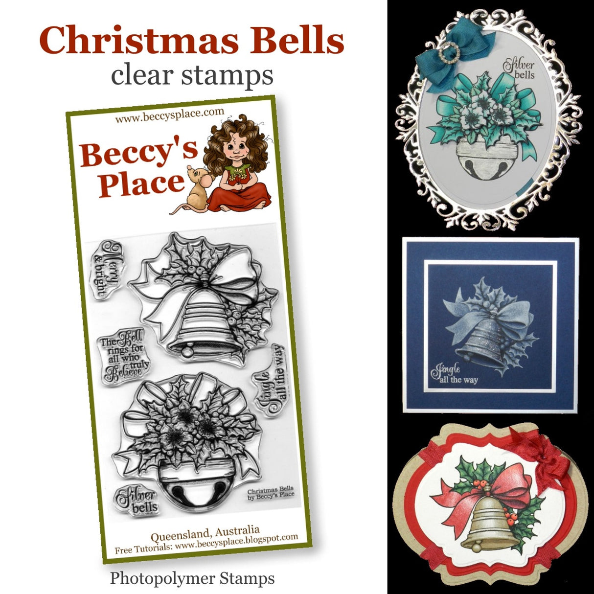 Beccy's Place Christmas Bells clear stamps