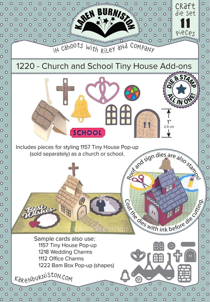 Karen Burniston Church and School Tiny House Add-ons (Stamping Die)