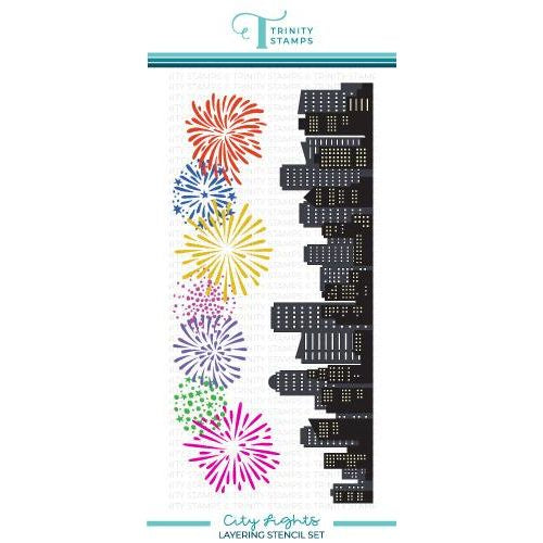 Trinity Stamps City Lights Slimline Layering Stencil Set