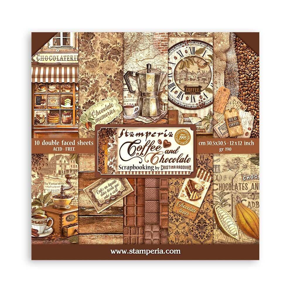 Stamperia Scrapbooking Pad 10 sheets cm 30,5x30,5 (12"x12") - Coffee and Chocolate