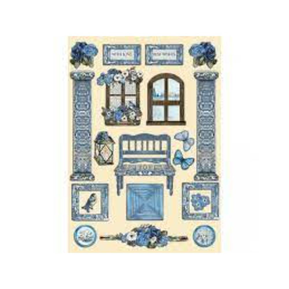 Stamperia Colored Wooden shape A5 - Blue Land