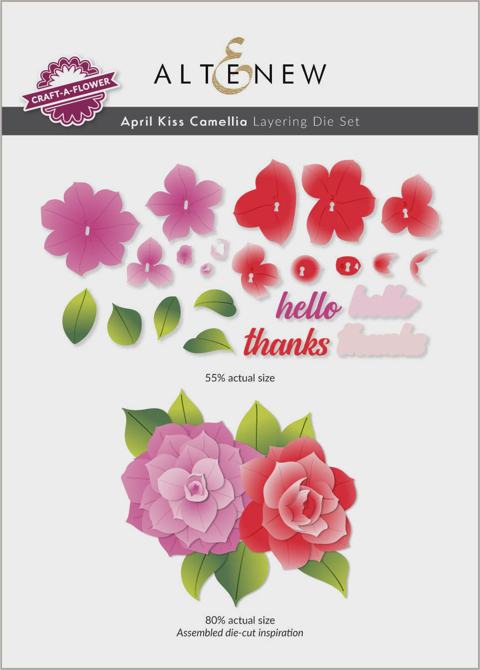 Altenew Craft-A-Flower: April Kiss Camellia Layering Die Set