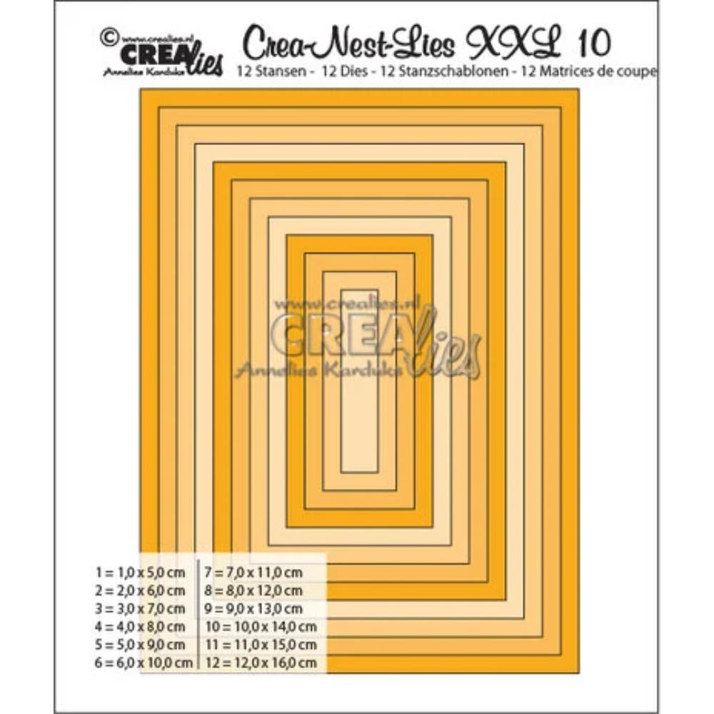 Crealies Crea-Nest-Lies XXL Dies No. 10 Smooth Rectangles, Full cm (CLNestXXL10)