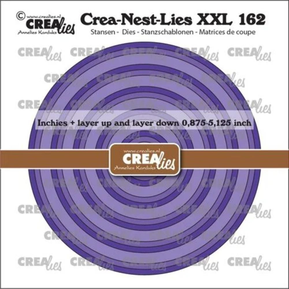 Crealies Crea-Nest-Lies XXL Dies No. 162 Inchies Circles + Layer Up And Layer Down (CLNestXXL162)