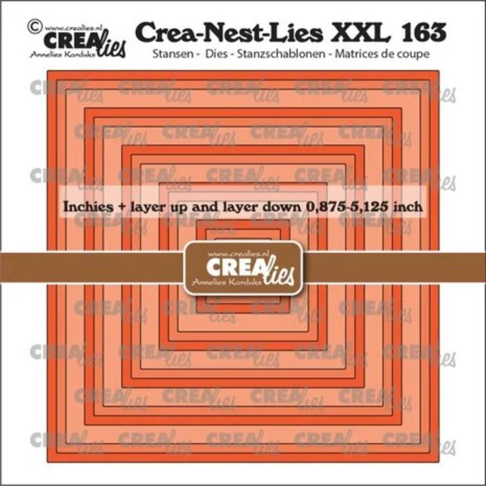 Crealies Crea-Nest-Lies XXL Dies No. 163 Inchies Squares + Layer Up And Layer Down (CLNestXXL163)